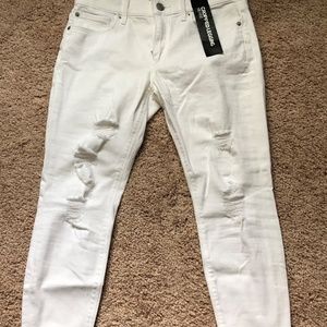Express Jeans Cropped Legging Size 6P White
